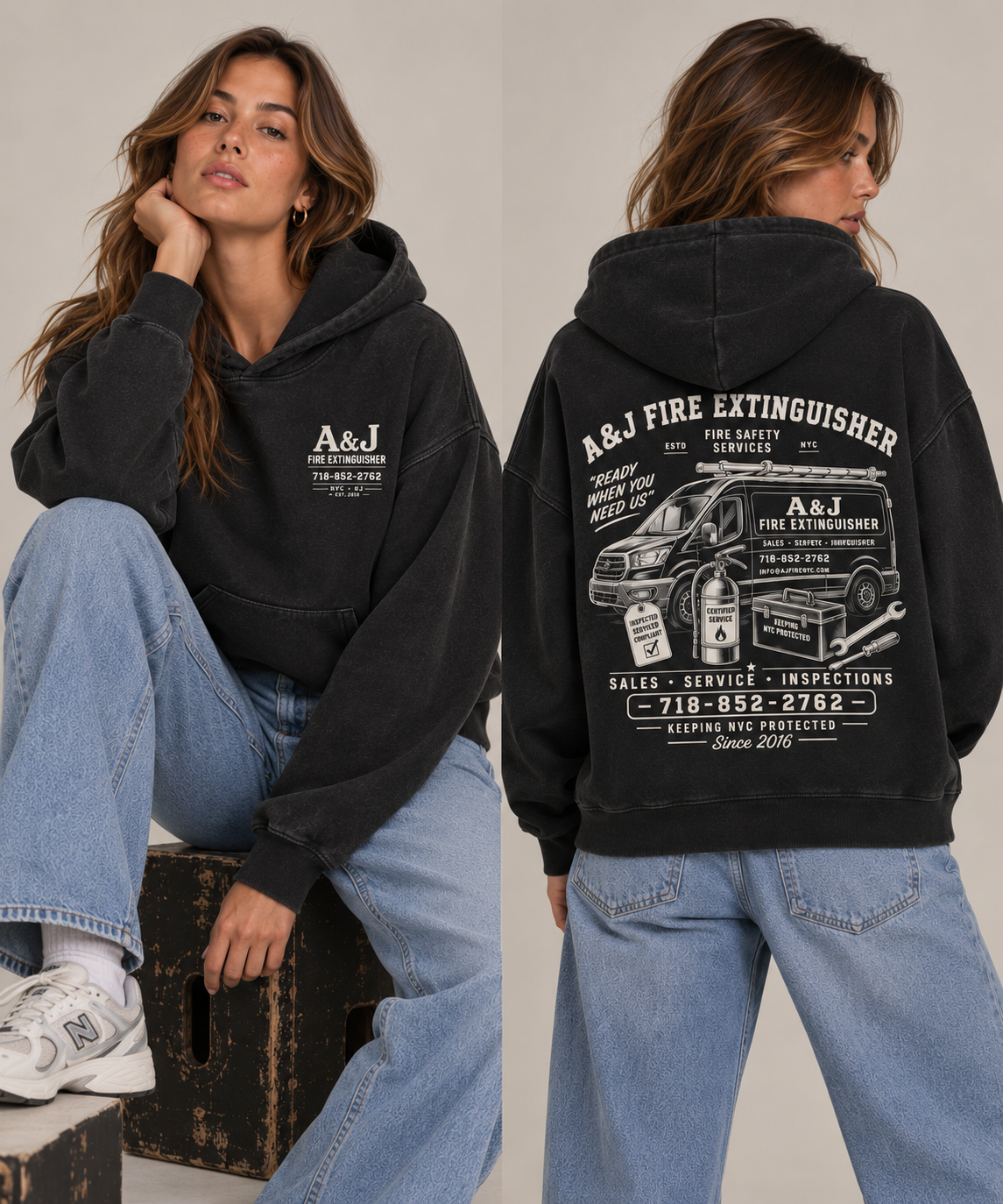 Service Van Hoodie, on model, female